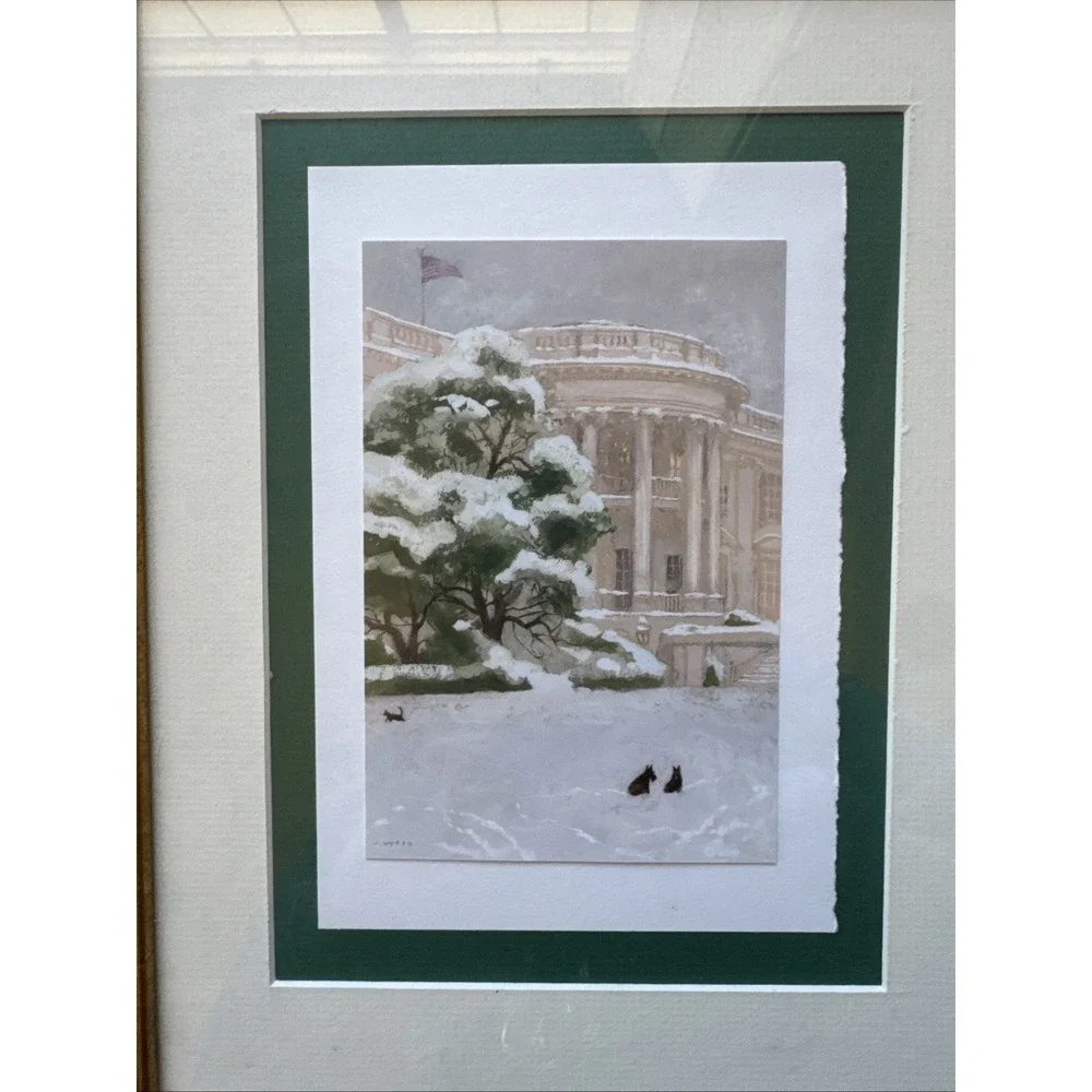 George W. Bush President White House Christmas Card 2005 Museum Framed